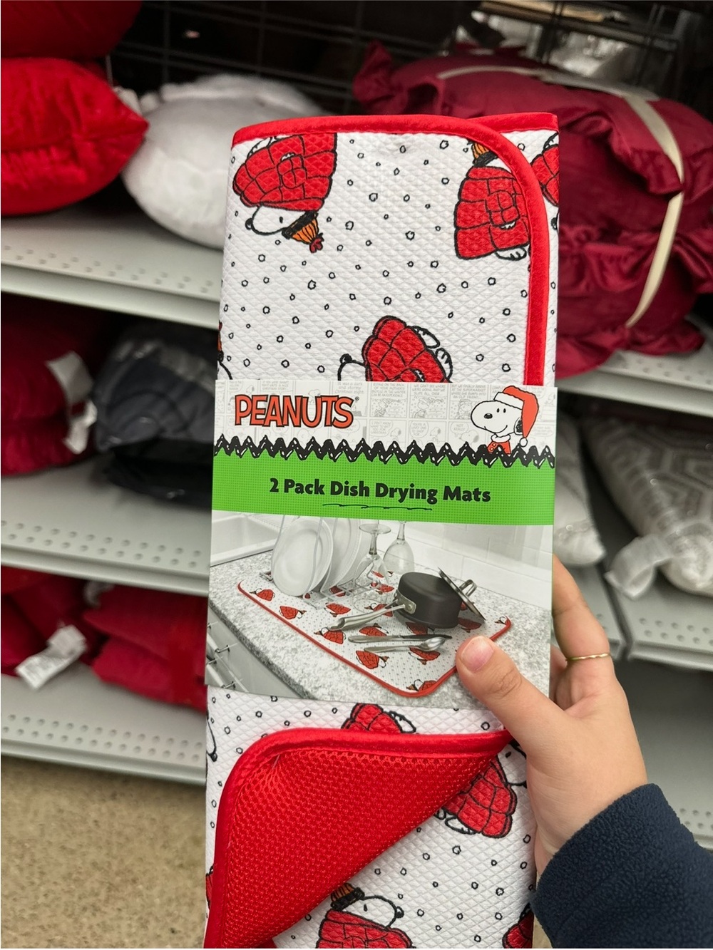 Peanuts Red & White Snoopy Hat Dish Drying Mats - 2 Pack